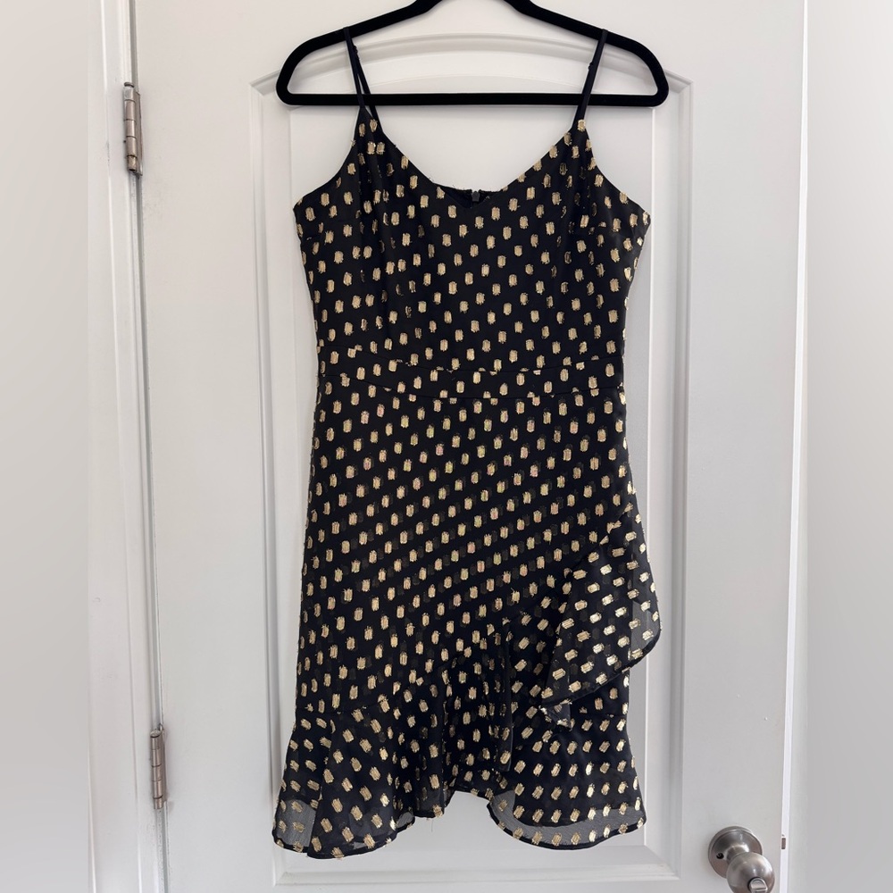 Banana Republic Black Dress with Gold Accents